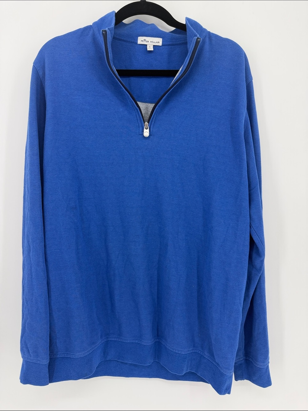 Peter‎ Millar Men's Large Blue Quarter-Zip Lightweight Sweater